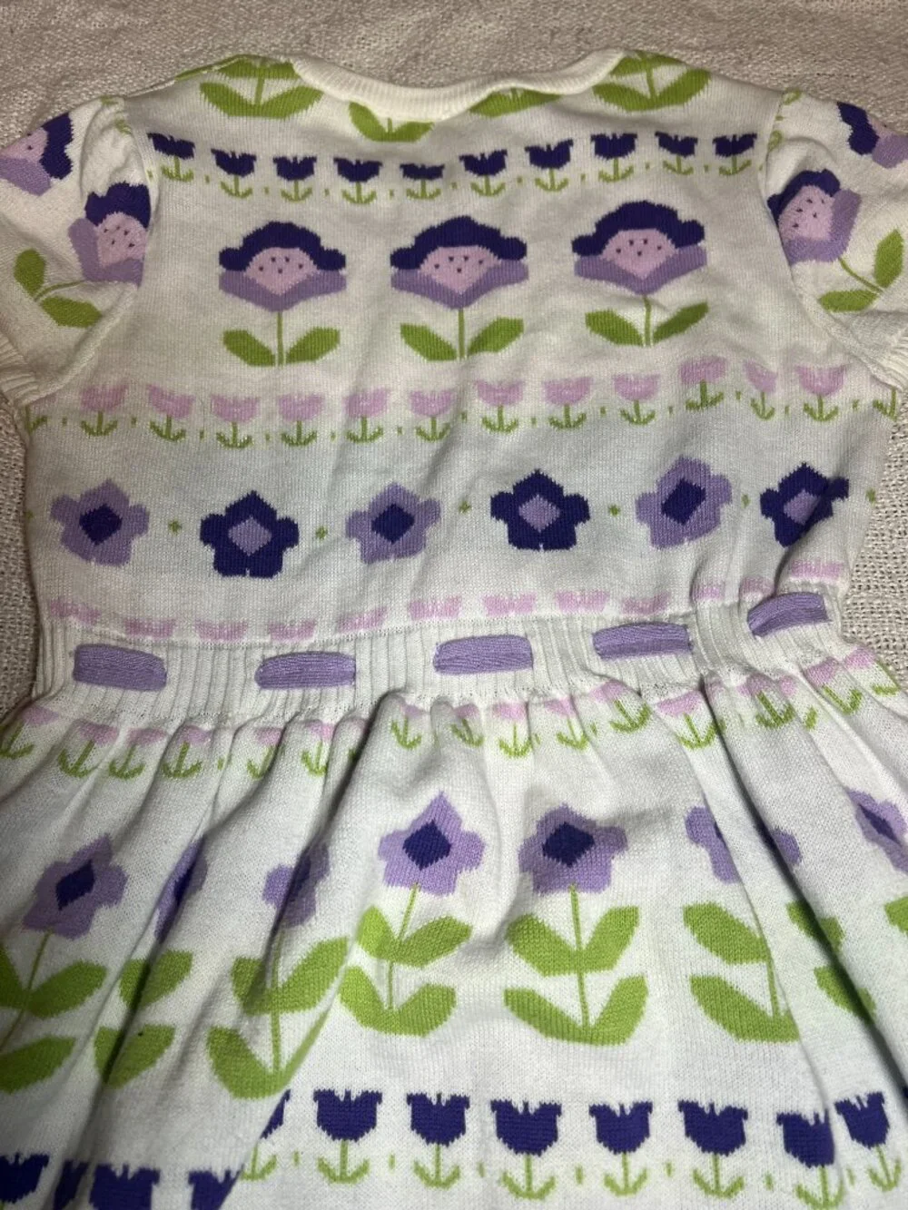 Gymboree Girls Intarsia Floral Fair Isle Sweater Dress, Size 12